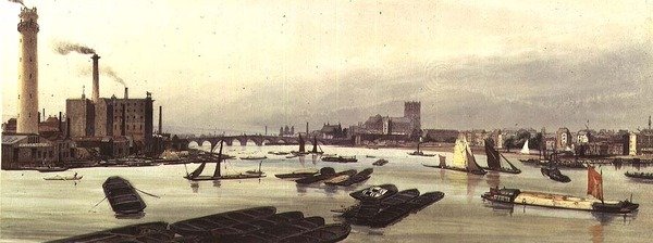Shot Tower og Westminster, 1842 af Thomas Shotter Boys