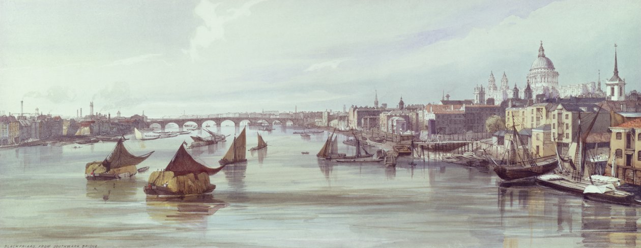 St. Pauls Cathedral and Blackfriars, 1842 (tryk) af Thomas Shotter Boys
