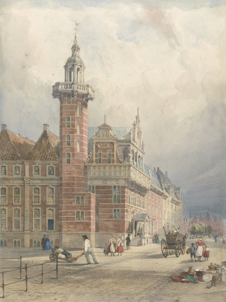 Rådhus, Haag (wc på papir) af Thomas Shotter Boys