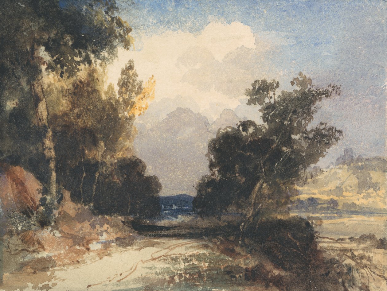 Udsigt nær Arundel Castle (wc over grafit på papir) af Thomas Shotter Boys