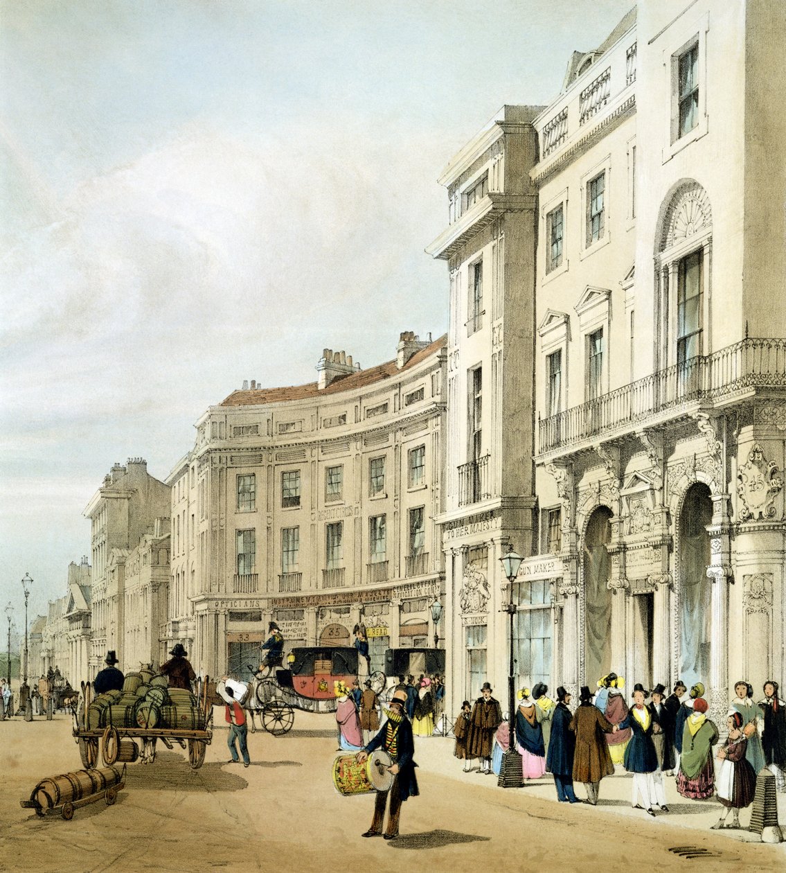 Den vestlige side af John Nashs udvidede Regent Circus (detalje) fra 