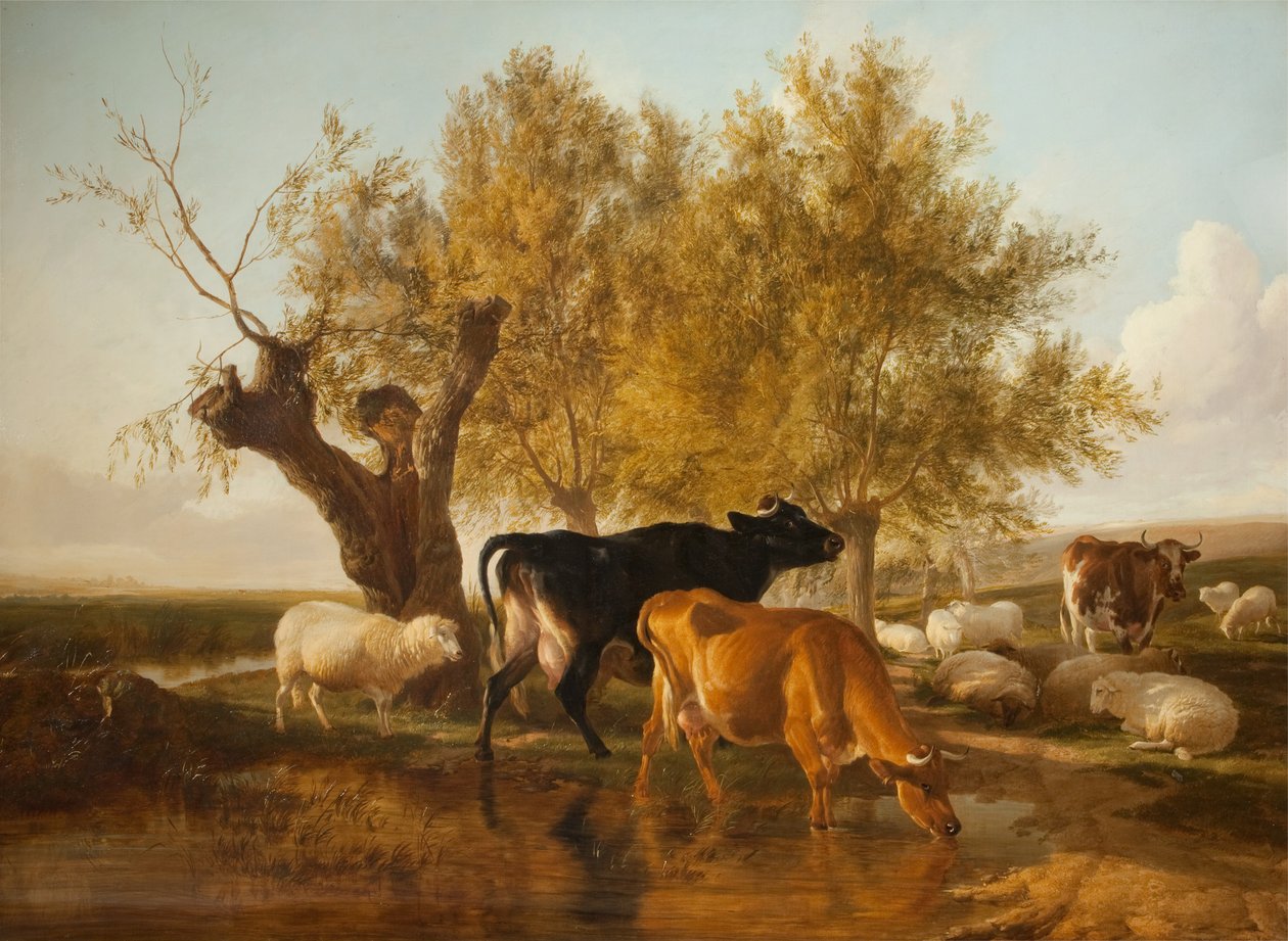 Canterbury Meadows, aften af Thomas Sidney Cooper