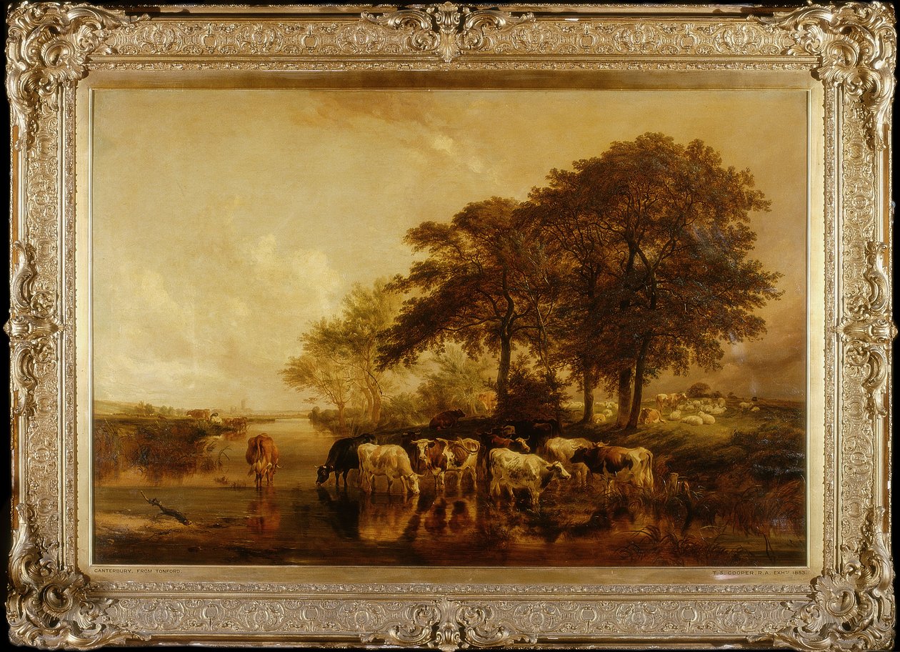 Canterbury fra Tonford (olie) af Thomas Sidney Cooper