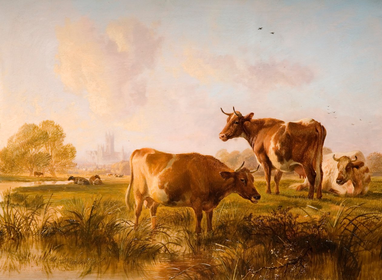 I Canterbury Meadows, 1863 af Thomas Sidney Cooper