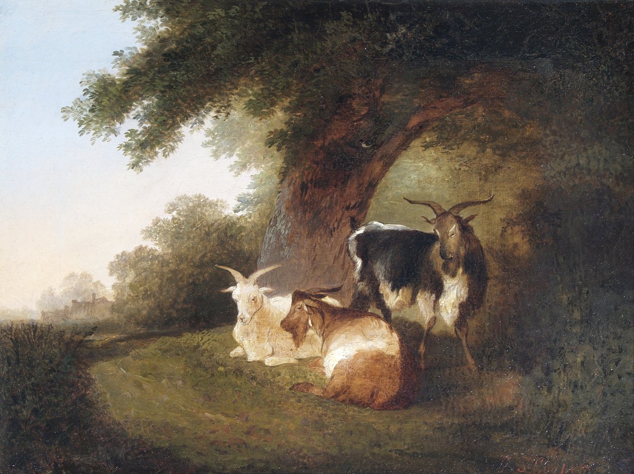 Tre geder i et landskab, 1848 af Thomas Sidney Cooper