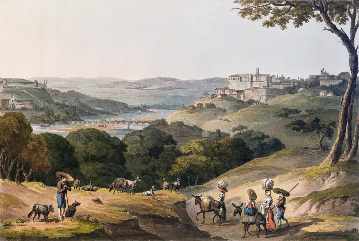 Byen Coimbra, graveret af C. Turner af Thomas Staunton St. Clair