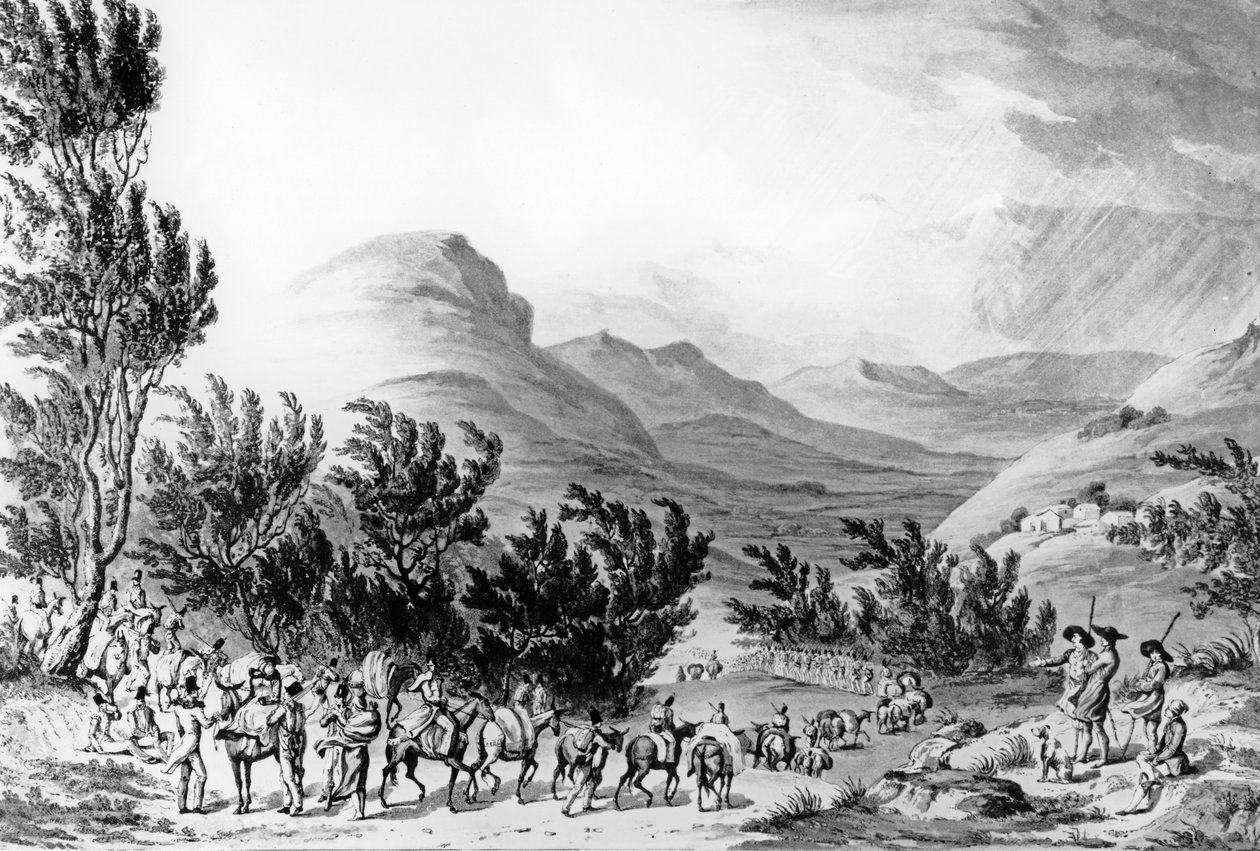 Serra de Estrella eller de Neve, bagagemarchen efter hæren, 16. maj 1811, indgraveret af Charles Turner, 1815 af Thomas Staunton St. Clair