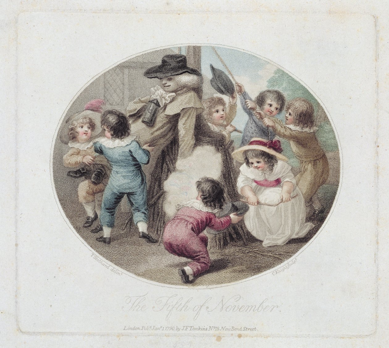 Den femte november, indgraveret af Charles Knight (1743-c.1826), pub. af J.F. Tomkins, 1790 (stiftgravering) (par 125881) af Thomas Stothard