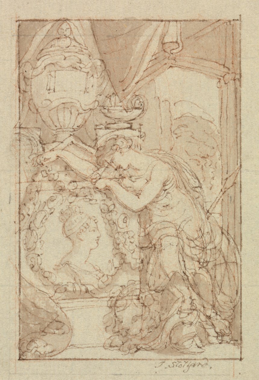 Uden titel (pen og brunt blæk på papir) af Thomas Stothard