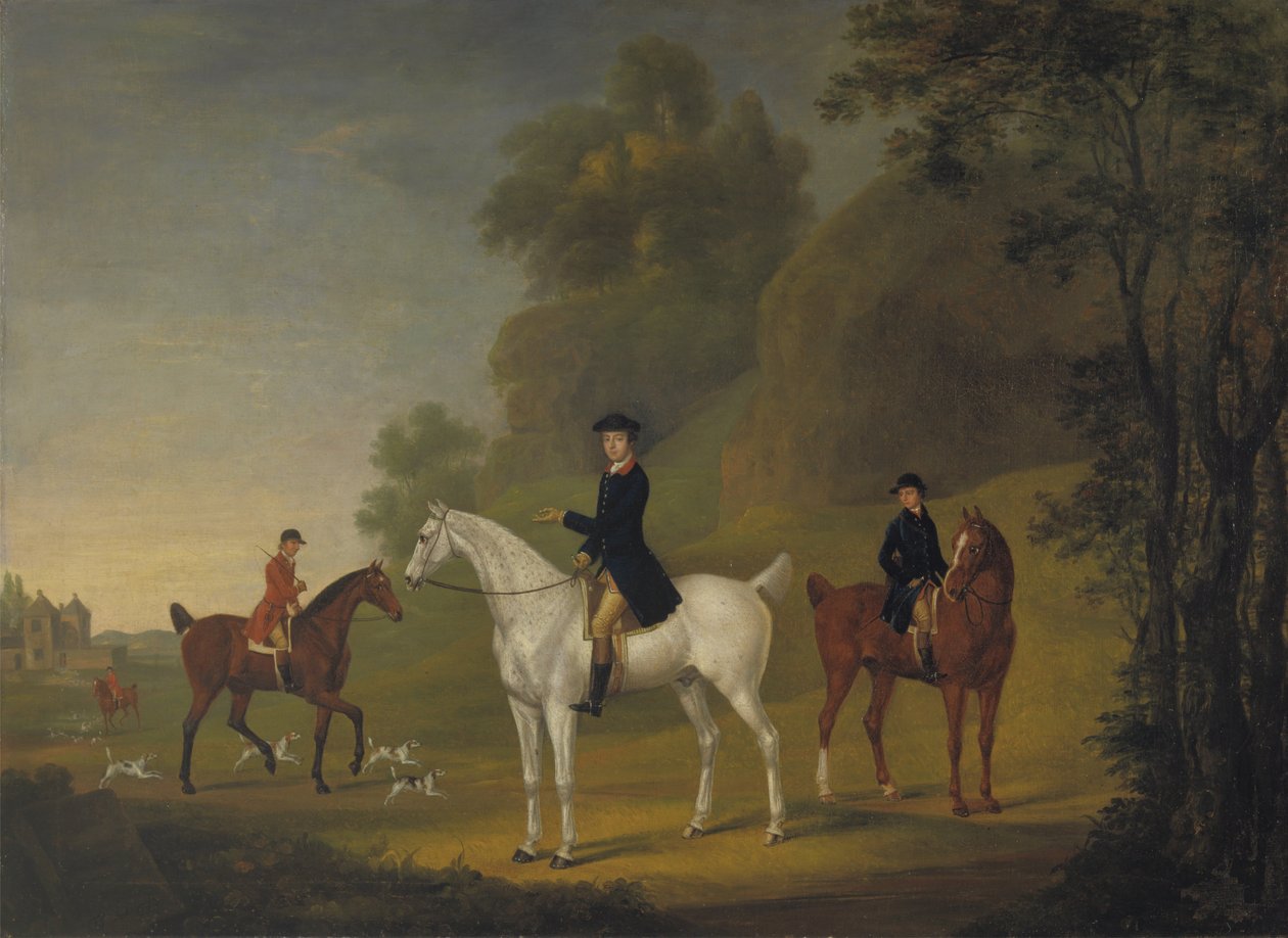 Lord Bulkeley og hans Harrier, hans Huntsman John Wells og Whipper-In R. Jennings af Thomas Stringer