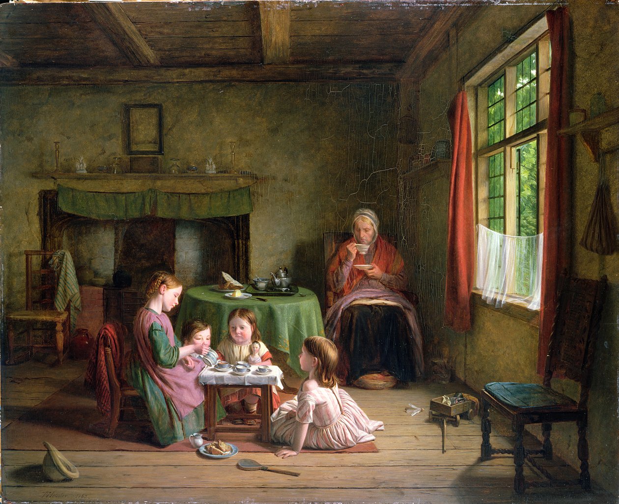 Tefest, 1862 (panel) af Thomas Webster