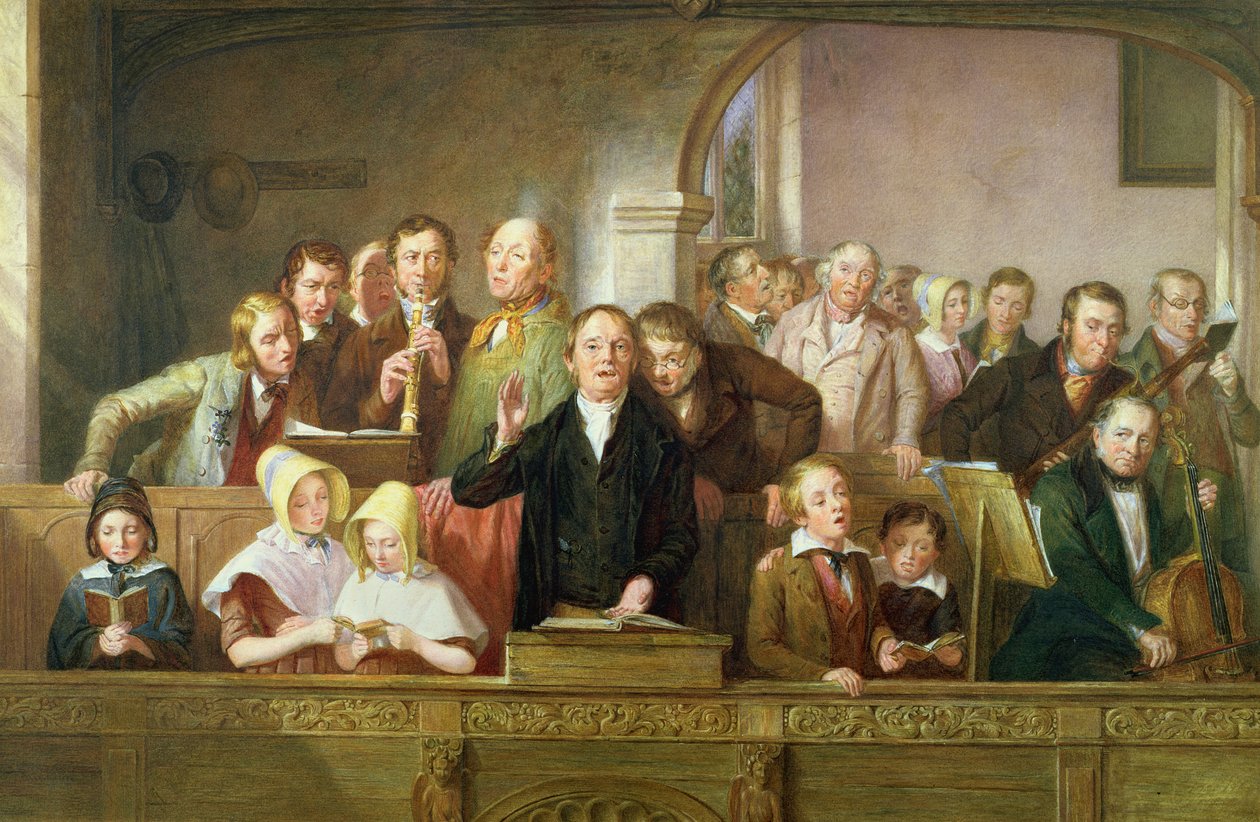 A Village Choir (wc på papir) (se også 26400) af Thomas Webster