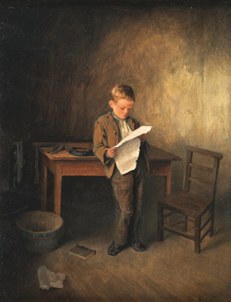 Læsning af nyhederne, 1856-1886 af Thomas Webster
