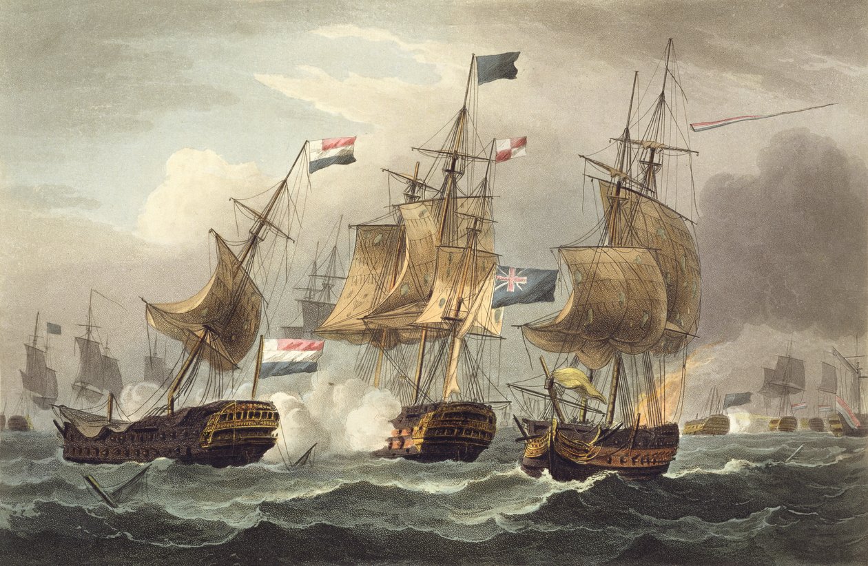 Action off Camperdown, 11. oktober 1797, indgraveret af Thomas Sutherland til J. Jenkins 