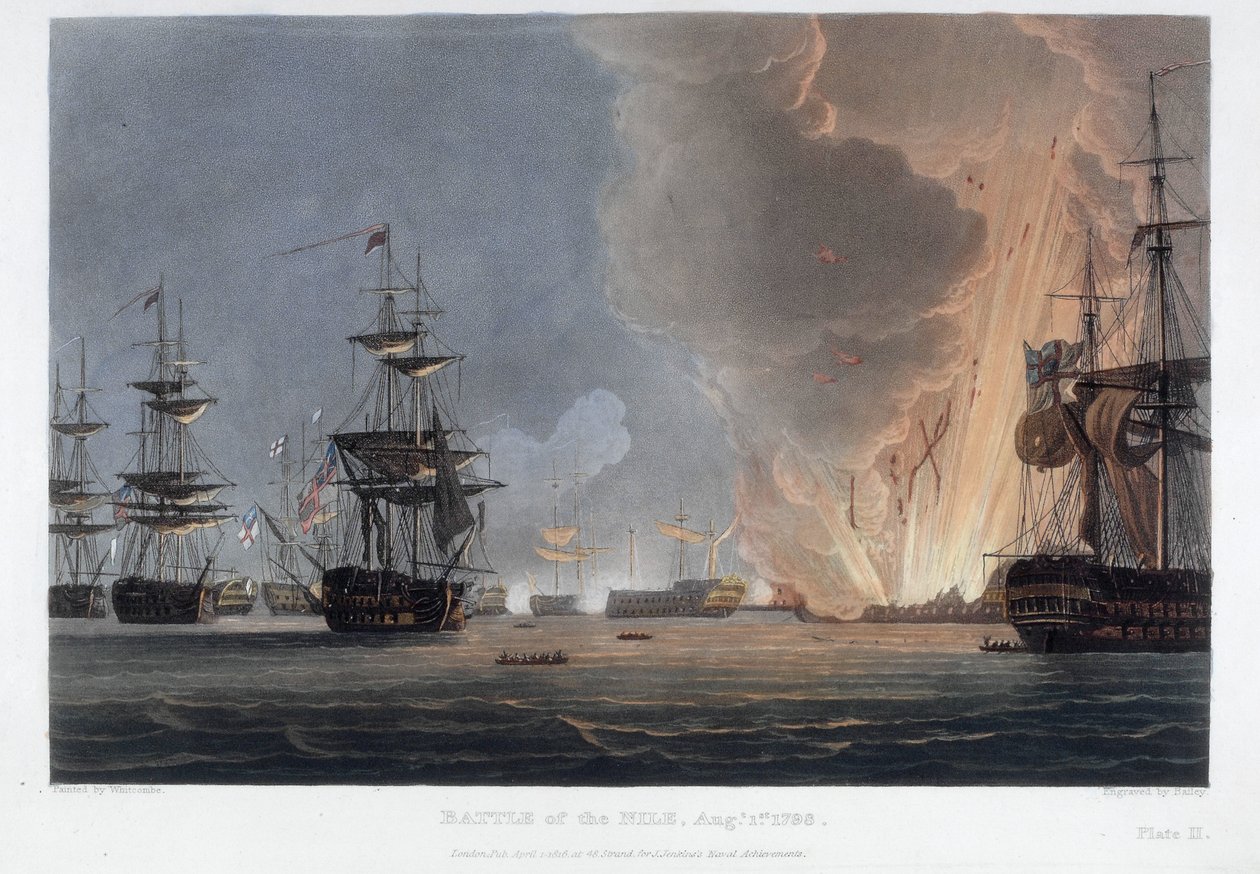 Slaget ved Nilen, august 1798 af Thomas Whitcombe