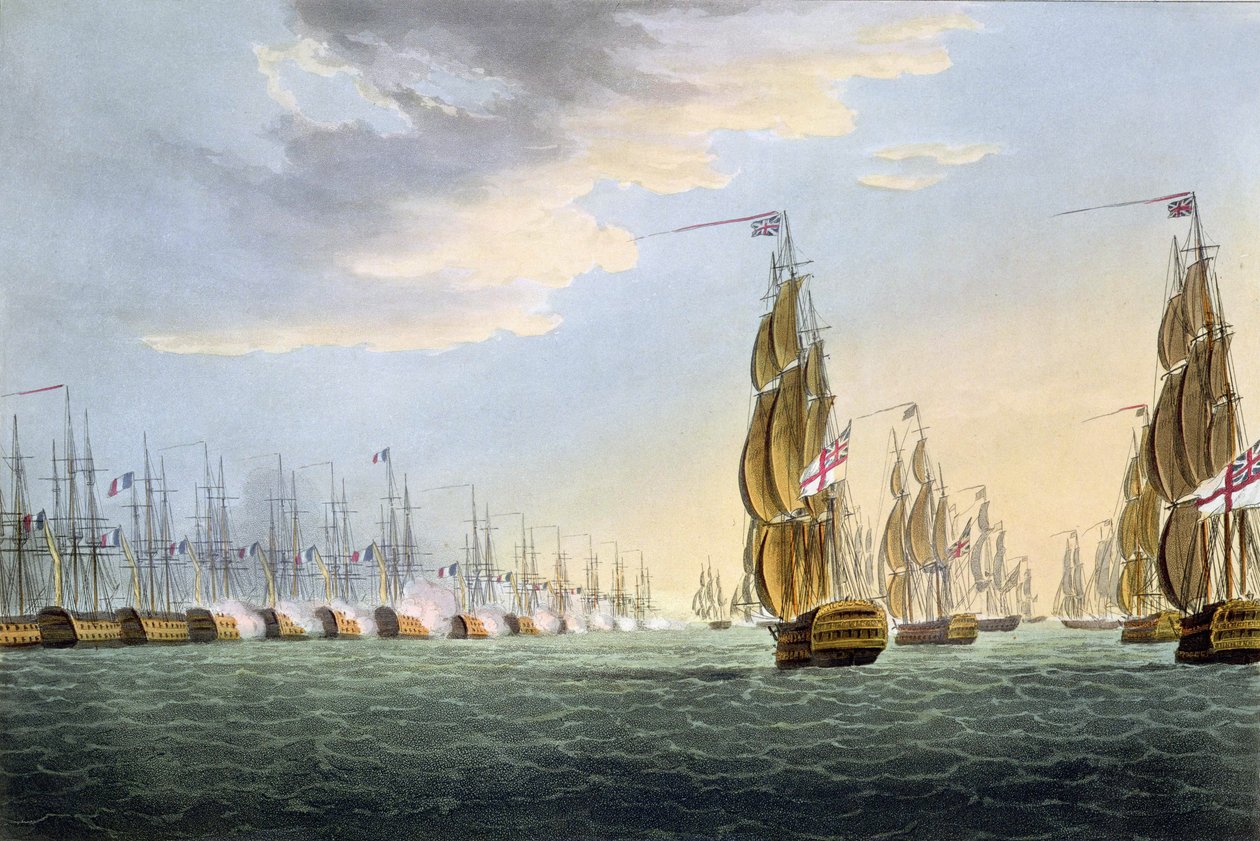 Battle of the Nile, 1. august 1798, graveret af Thomas Sutherland til J. Jenkins 