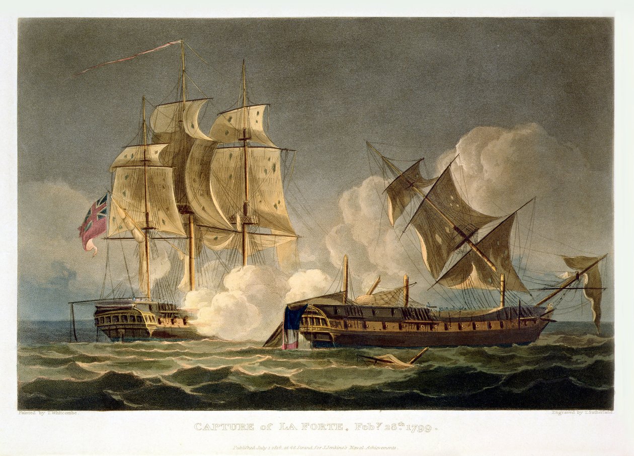 Indtagelse af La Forte, 28. februar 1799, graveret af Thomas Sutherland til J. Jenkins