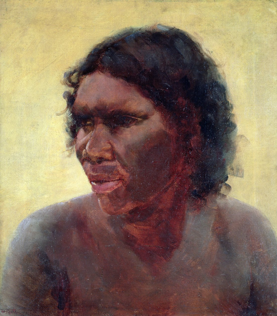 Portræt af en aboriginer, ca.1895 af Thomas William Roberts