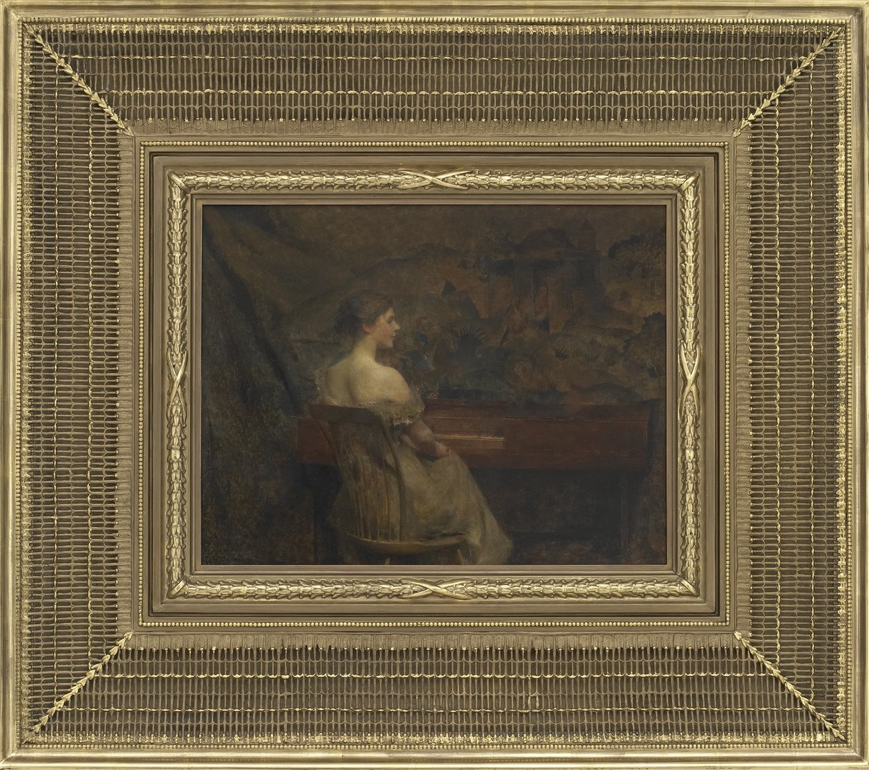 Et portræt, 1902 (olie på træpanel) af Thomas Wilmer Dewing