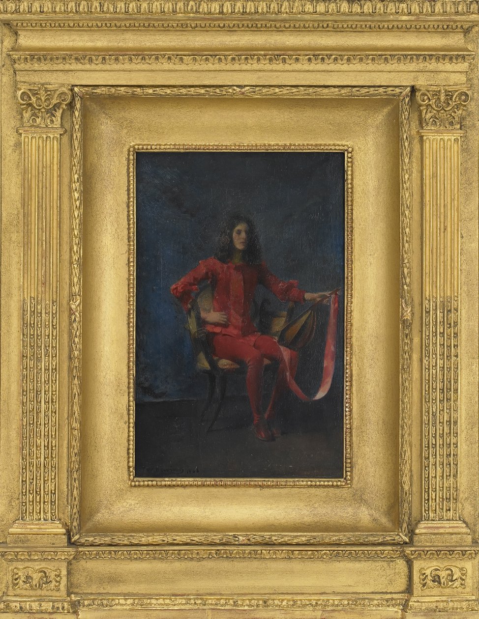 La Comediene, 1906 (olie på træpanel) af Thomas Wilmer Dewing
