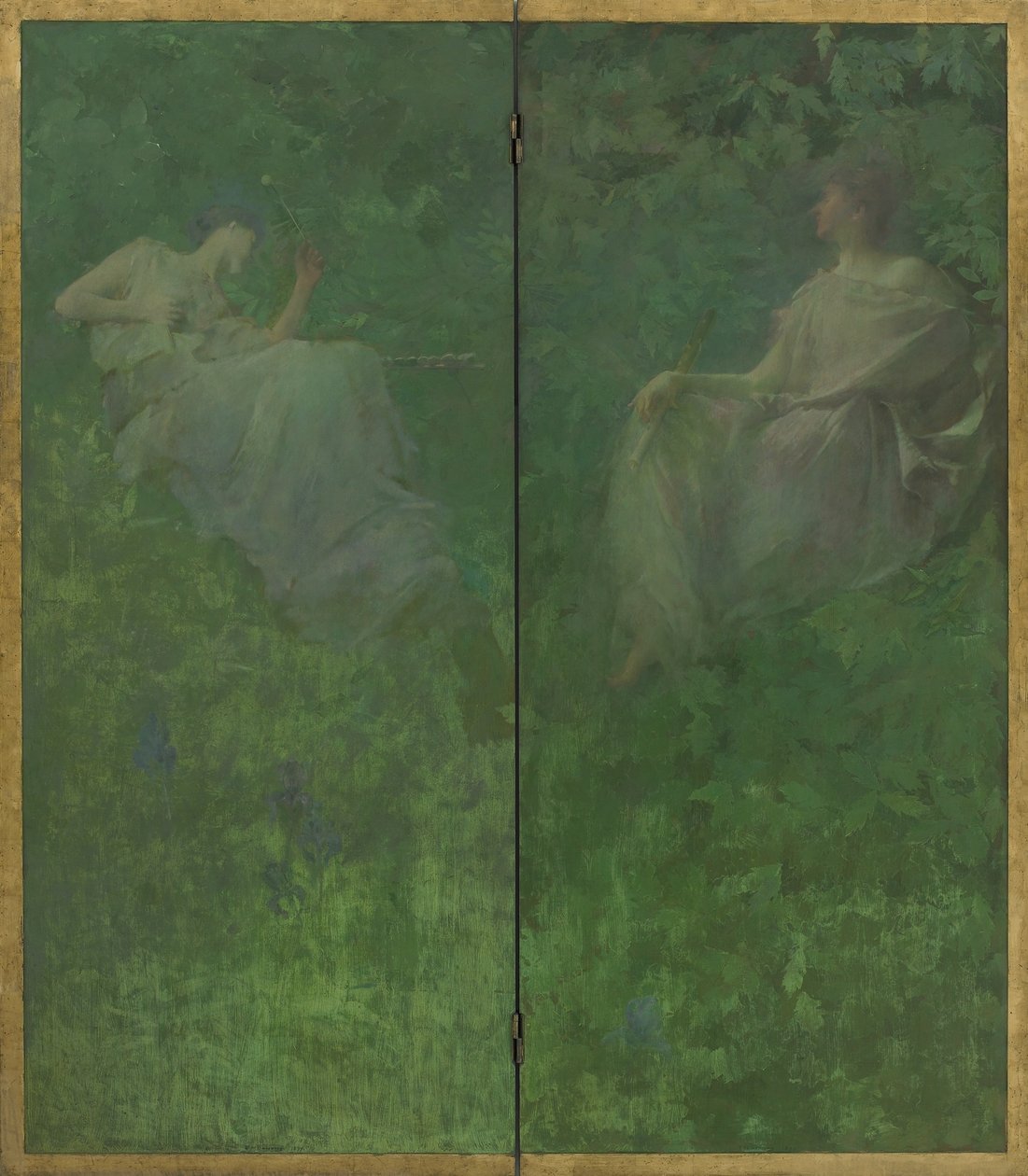 De fire sylvanske lyde, 1896-97 (olie på træpaneler) af Thomas Wilmer Dewing