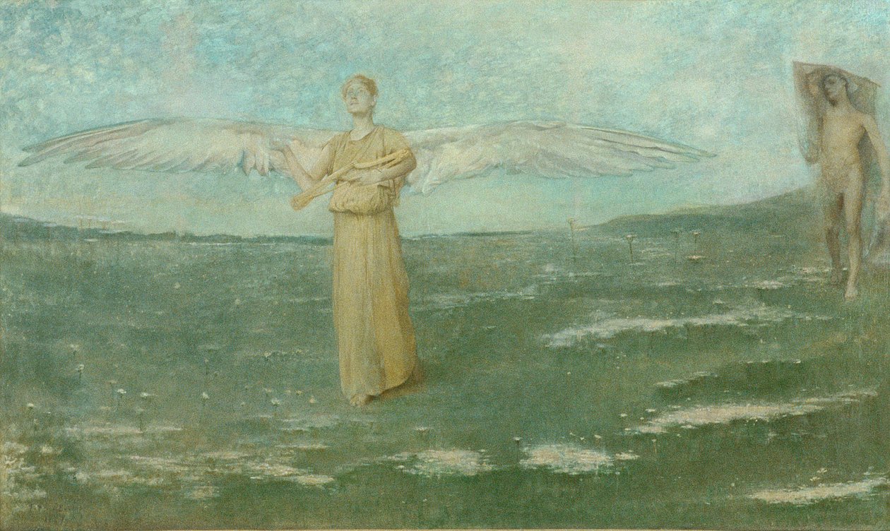 Tobias og englen, 1887 af Thomas Wilmer Dewing