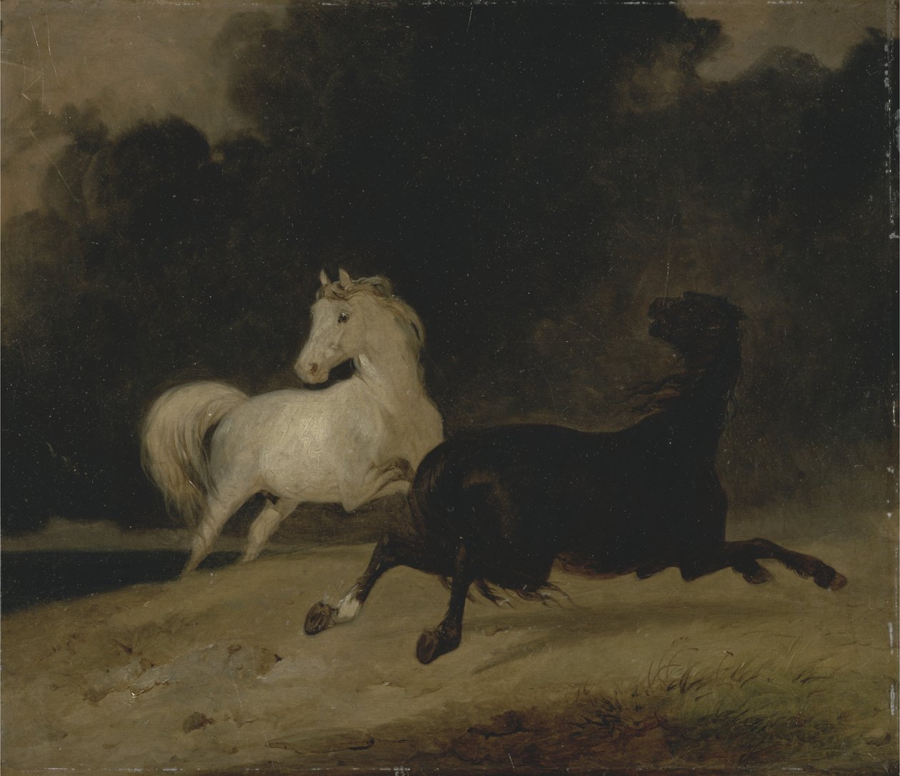 Heste i tordenvejr, 1823 af Thomas Woodward