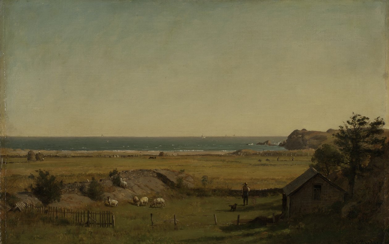 Udsigt nær Newport, Rhode Island, 1840-70 af Thomas Worthington Whittredge