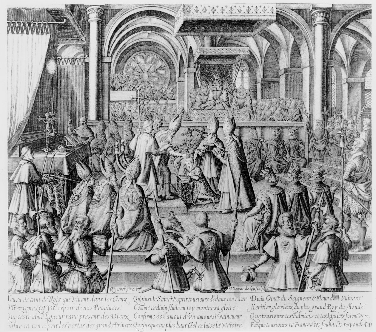 Ludvig XIIIs kroningsceremoni i Reims, 17. oktober 1610 af Thomas de Leu