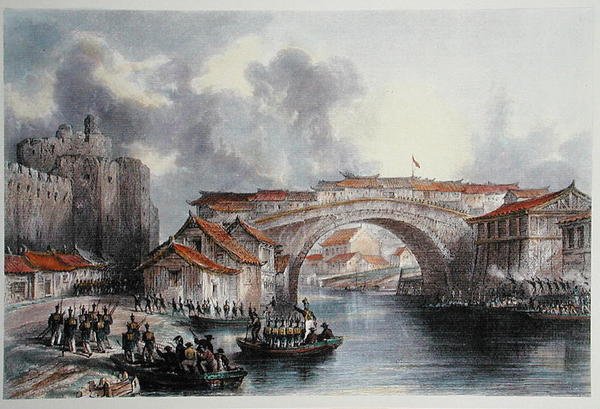 Vestporten til Ching Keang Foo, ca. 1850 (farve litho) (farveversion af 367544) af Thomas (after) Allom