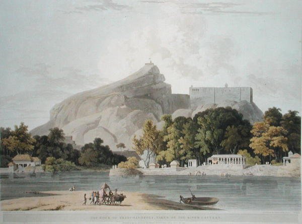 The Rock of Trichinopoly, taget på floden Cauvery, plade 45 fra 