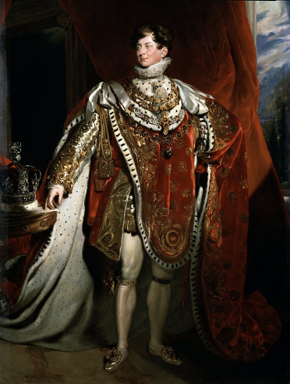 Portræt af kongen af England George IV, detalje af Thomas (after) Lawrence