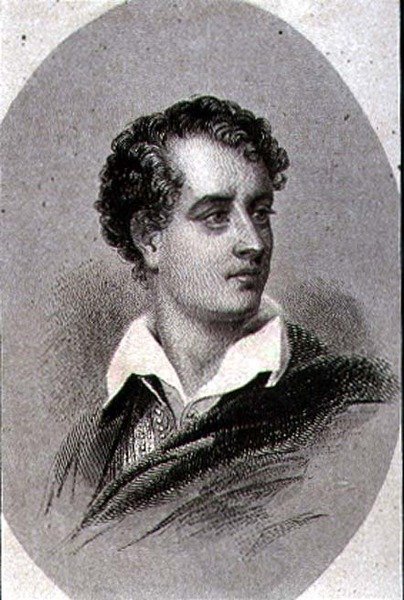 Portræt af George, Lord Byron (1788-1824) (gravering) af Thomas (after) Phillips