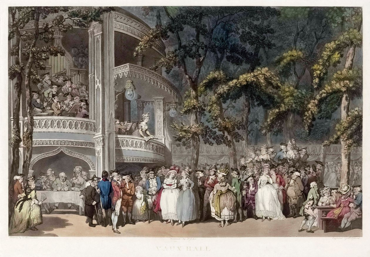 Vauxhall Gardens, London i det 18. århundrede af Thomas (after) Rowlandson
