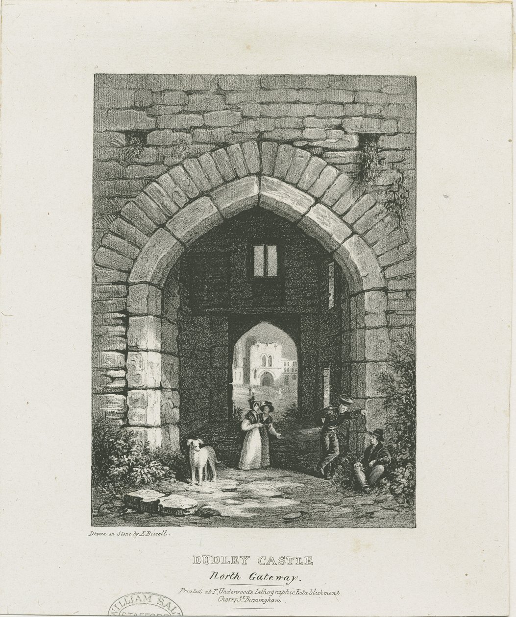 Dudley Castle - North Gateway: gravering og [?19. århundrede] (tryk) af Thomas (after) Underwood