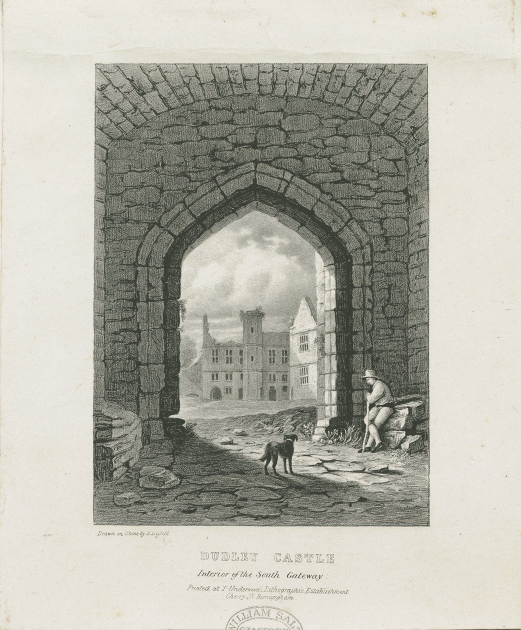 Dudley Castle - The Keep: gravering og [?1800-tallet] (tryk) af Thomas (after) Underwood