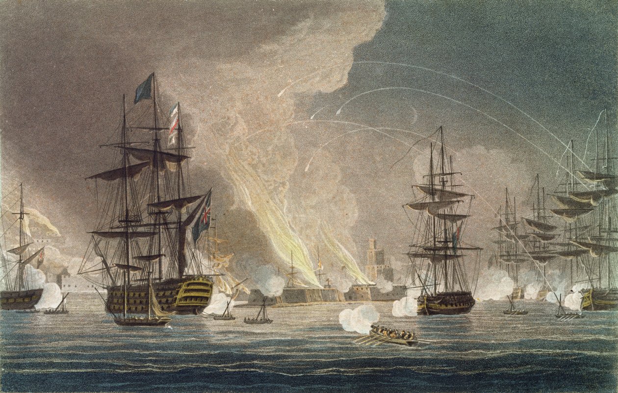 Bombardementet af Algier af Royal Navy af Thomas (after) Whitcombe