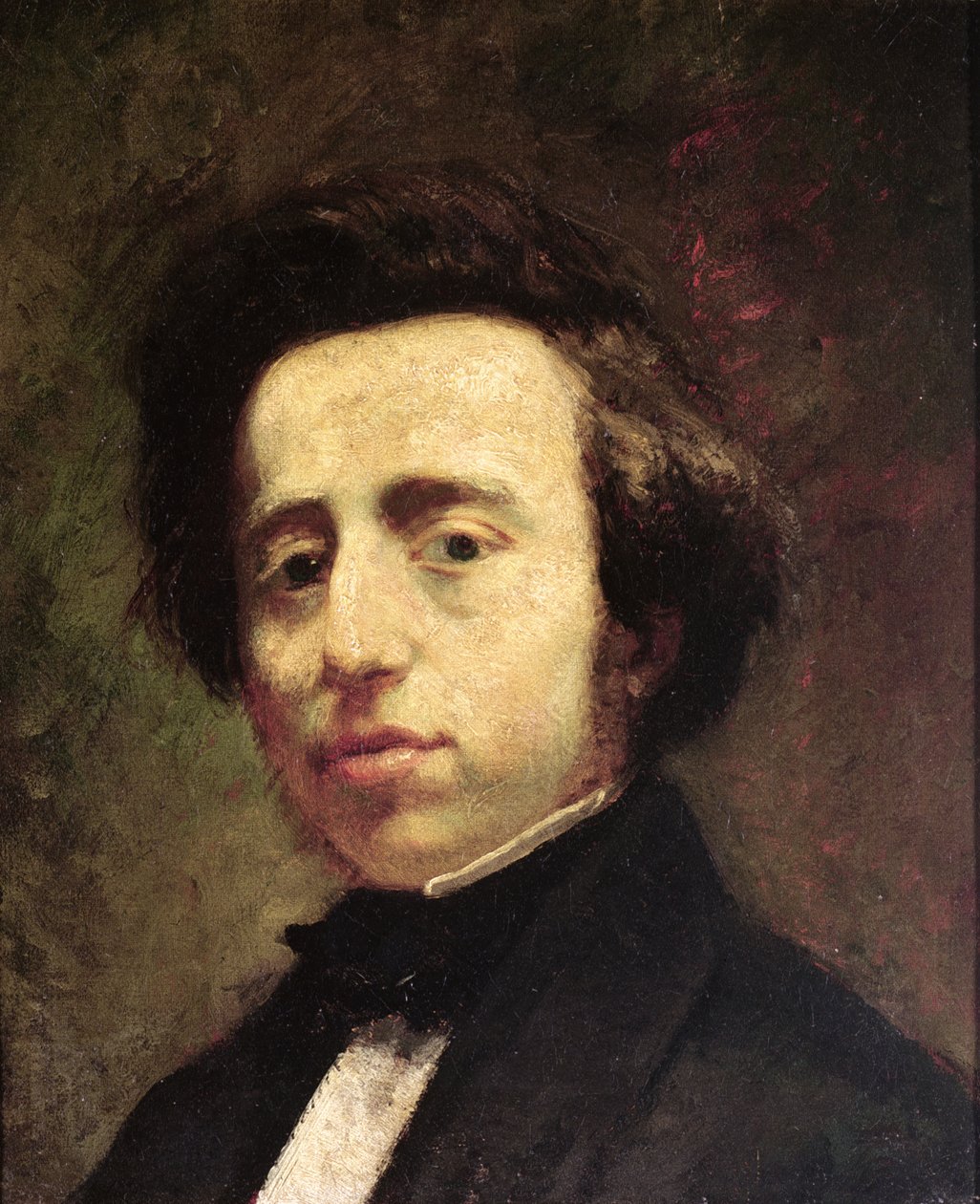Portræt af Frederic Chopin (1810-49) (olie på lærred) af Thomas (attr. to) Couture