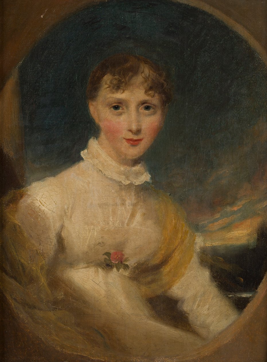 Portræt af en pige (olie på lærred) af Thomas (circle of) Lawrence