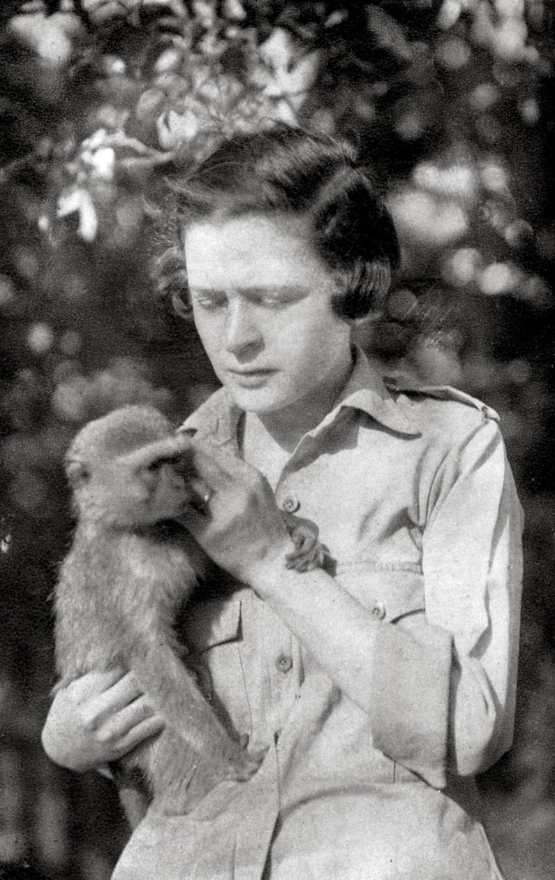 Stella Court Treatt og hendes abe Kima, Dodoma til Mongalla, Østafrika, 1925 1927 af Thomas A. Glover