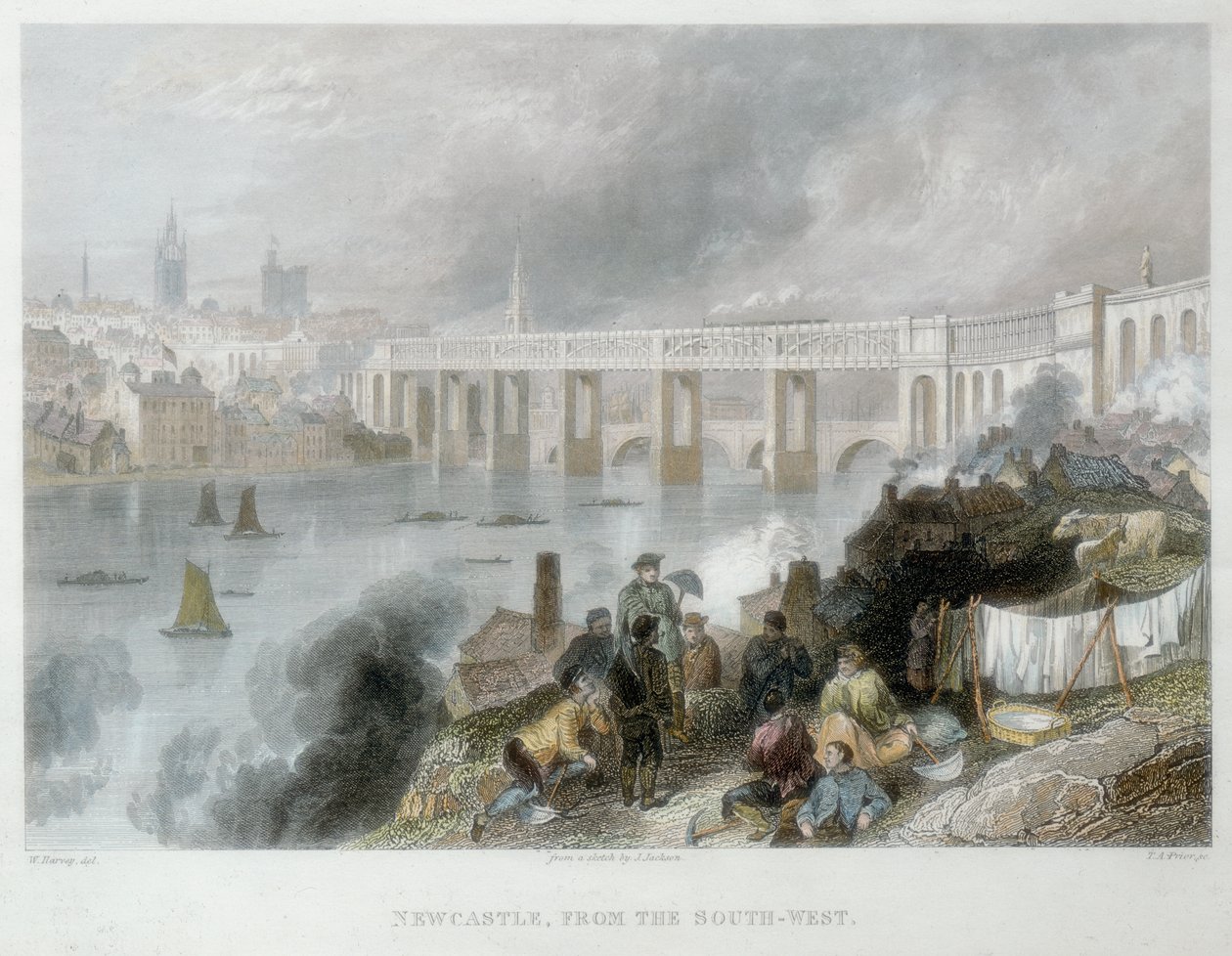 Newcastle-upon-Tyne fra sydvest, c1850 af Thomas Abiel Prior
