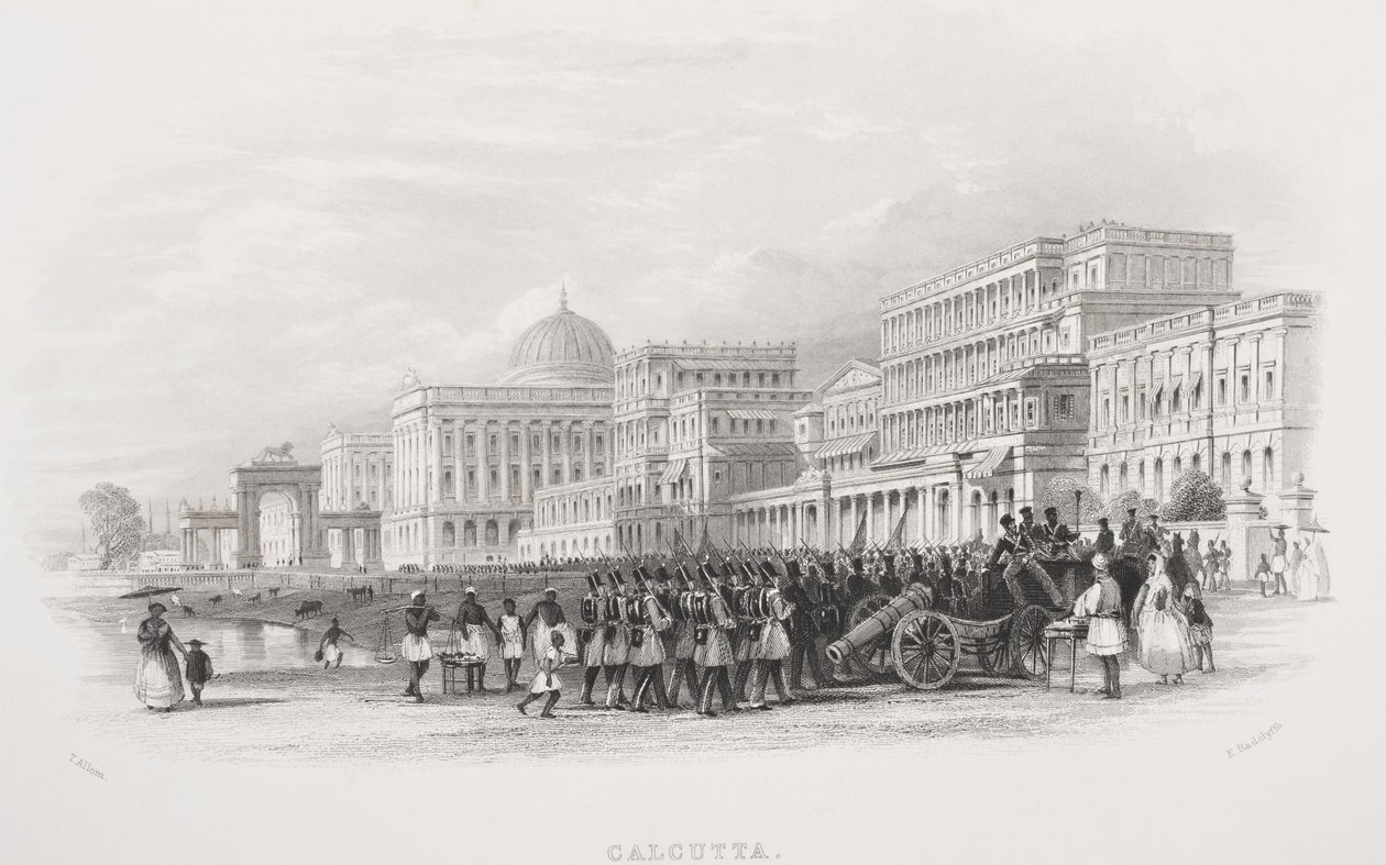 Calcutta, Esplanade, indgraveret af E. Radclyffe, fra 