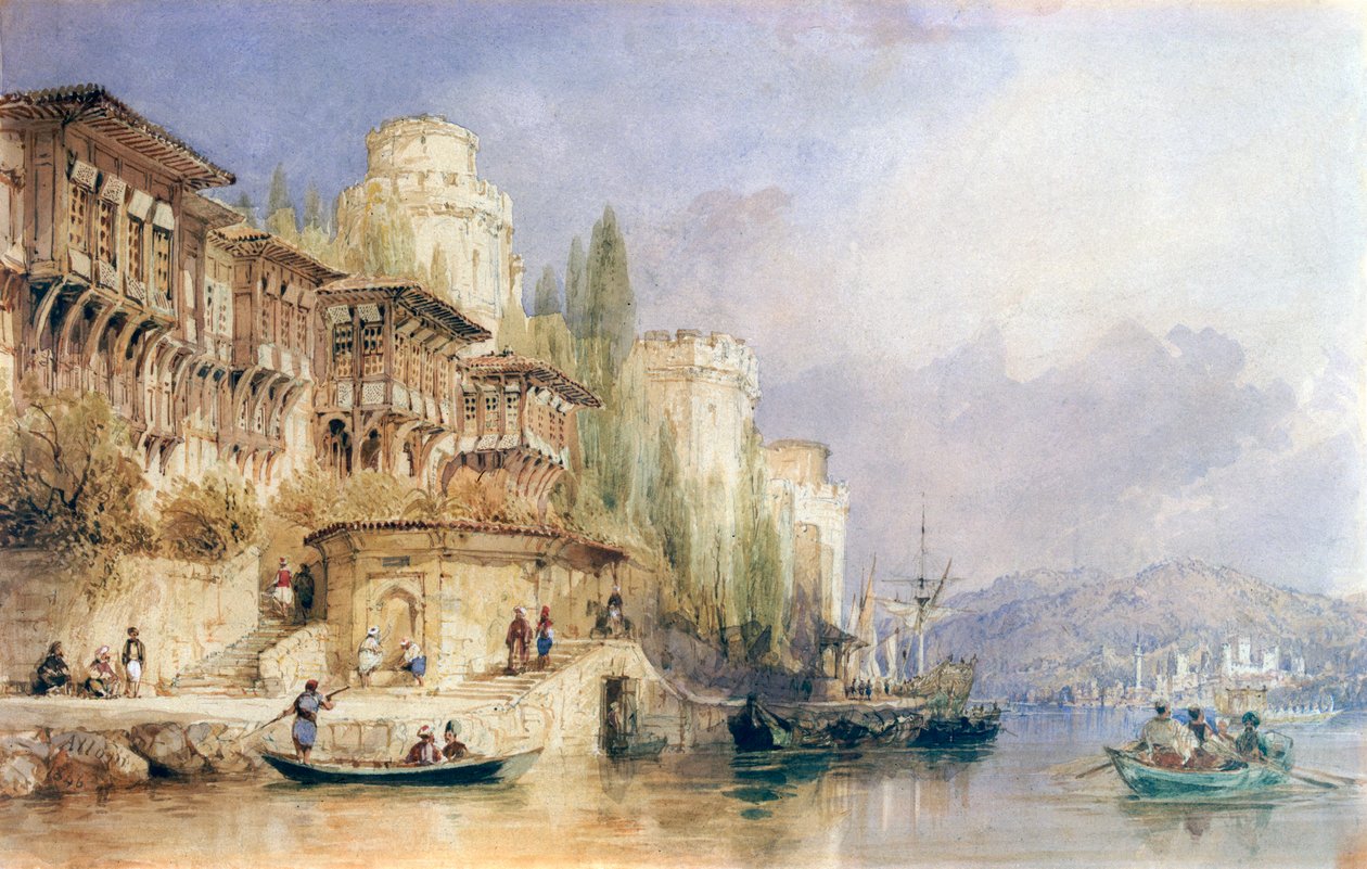 Bosporus, med slottene i Europa og Asien, 1846. af Thomas Allom