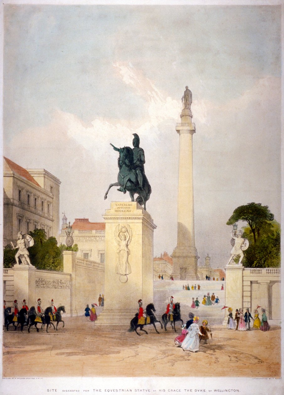 The Mall and Waterloo Place, Westminster, London, c1845 af Thomas Allom