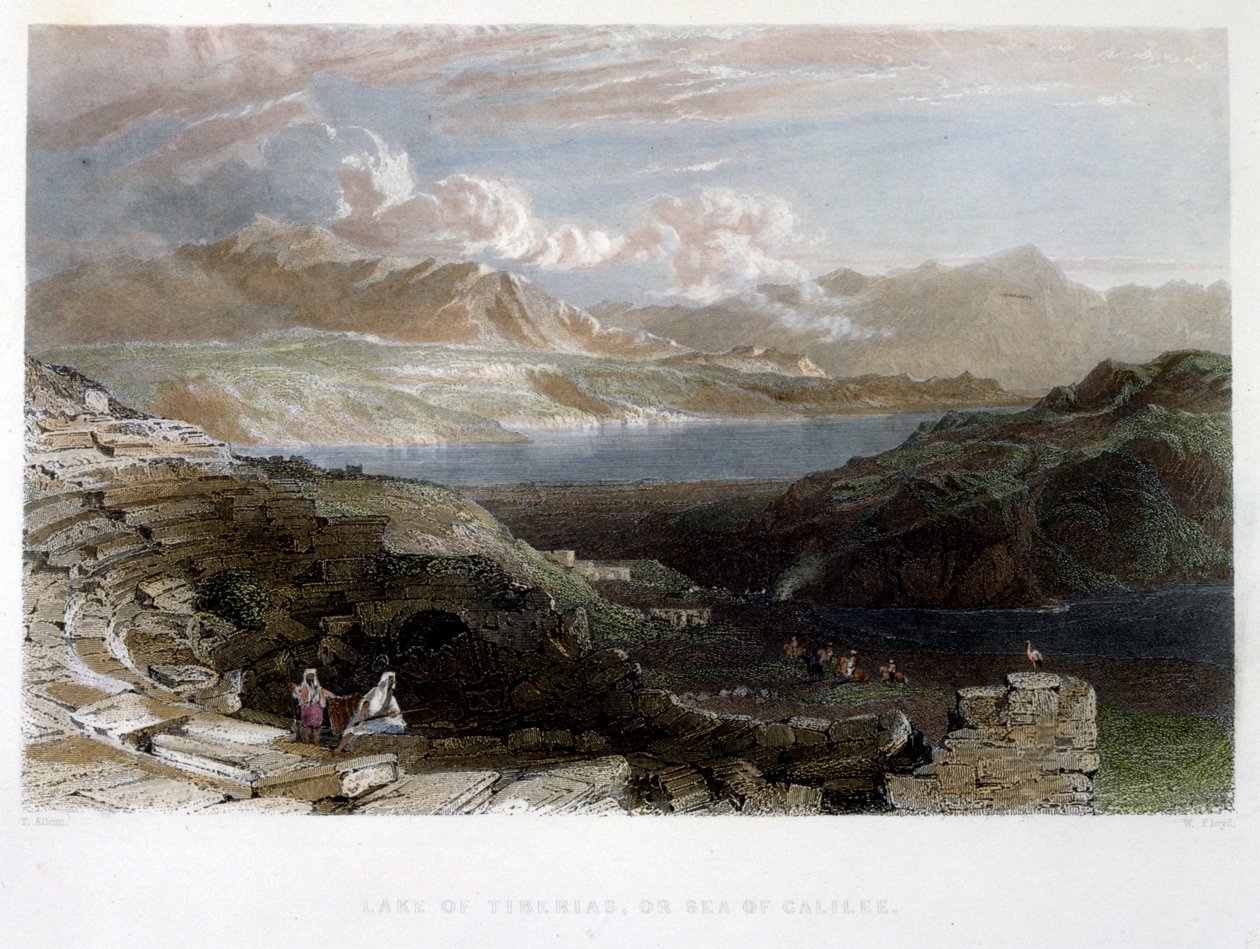 Tiberius (Galilæa), i Palæstina. c. 1837 (akvarel) af Thomas Allom