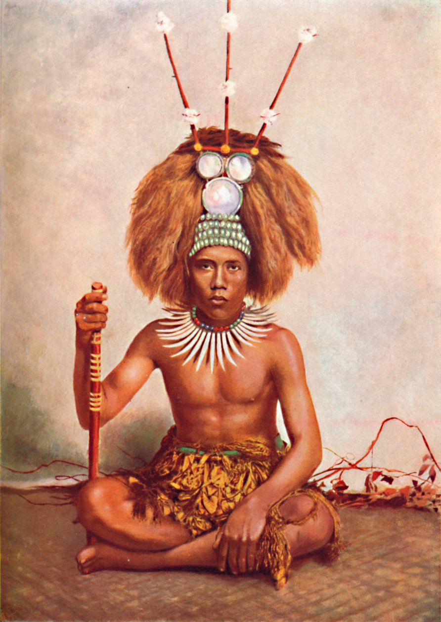 En samoansk høvding i fuld ceremoniel kostume, 1902 af Thomas Andrew
