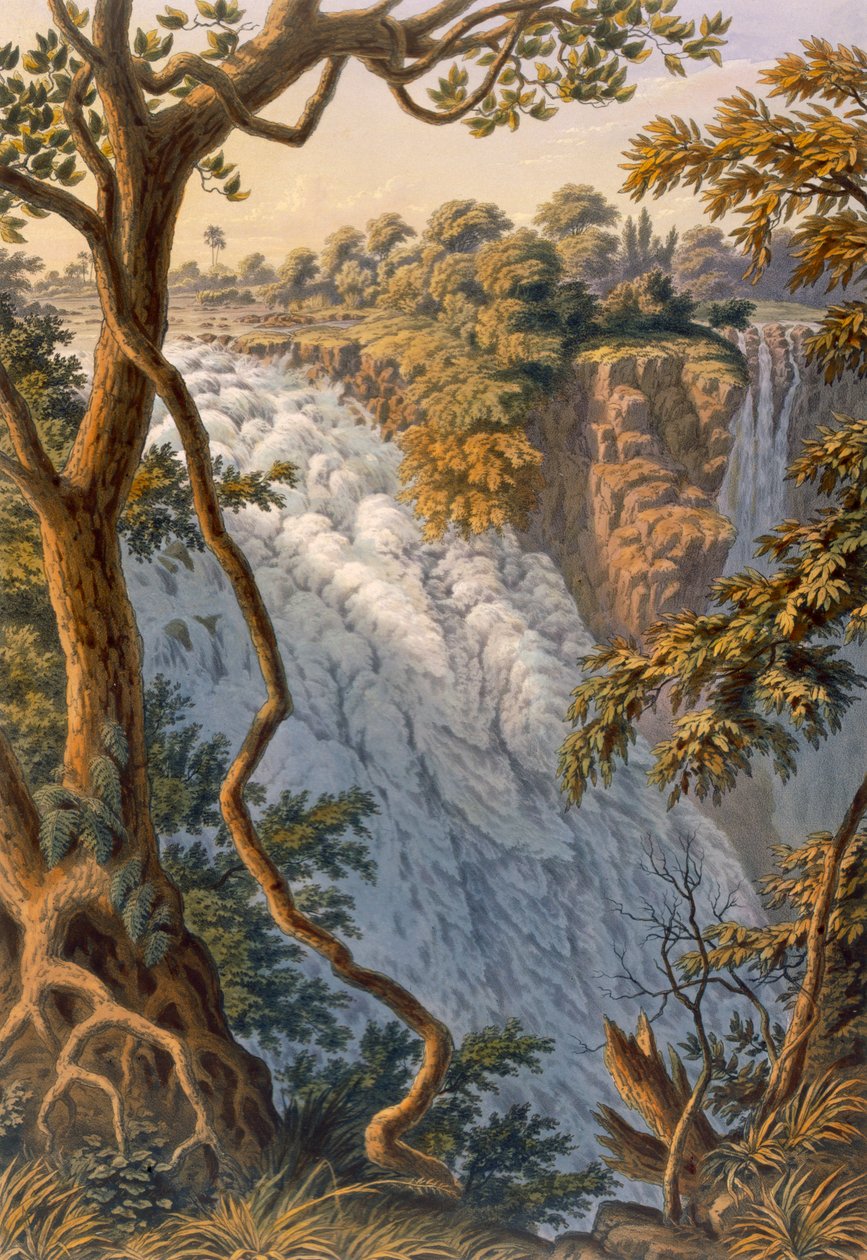Victoria Falls: The Leaping Water, pub. 1864. af Thomas Baines