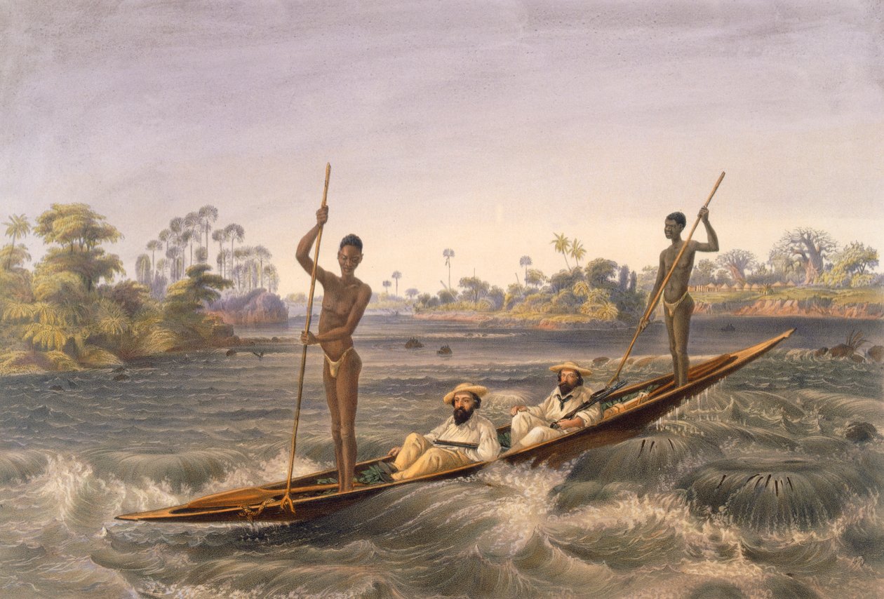 Zanjueelah, strømfaldets bådsmand, pub. 1865. af Thomas Baines