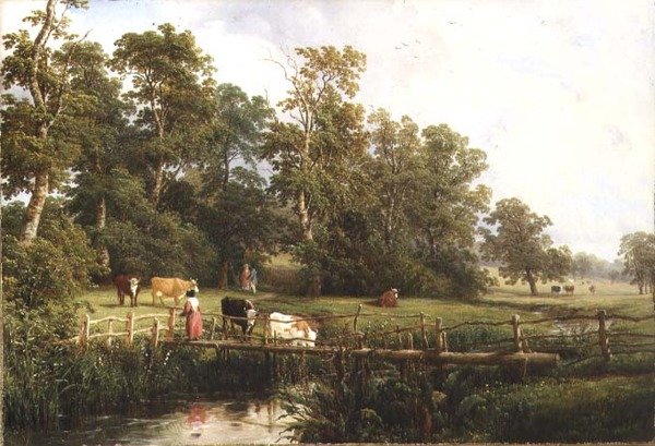 En rustik bro, Stoneleigh Park af Thomas Baker
