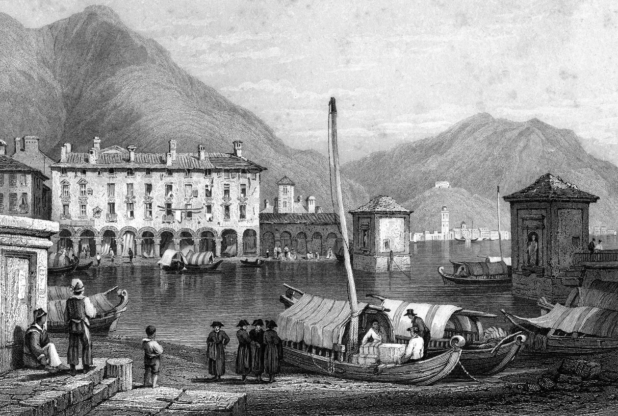 Como og Comosøen, Lombardiet, Italien, 1800-tallet. af Thomas Barber